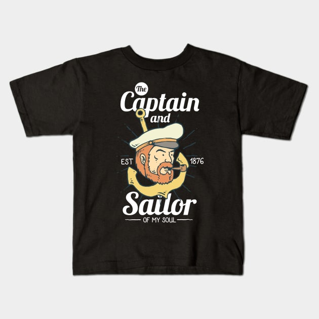 Captain Sailor ~ Sailing Anchor | Salt Water Atlantic Pacific Kids T-Shirt by MrWatanabe